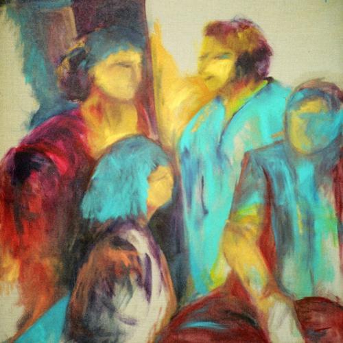 Cocktail, huile sur toile, 100 x 100 cm