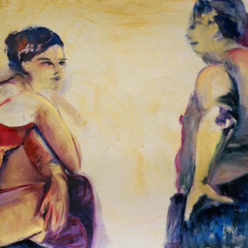 Manelle & JC, huile sur carton, 80 x 120 cm