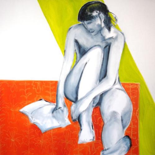 Rayon vert, huile sur toile, 100 x 100 cm