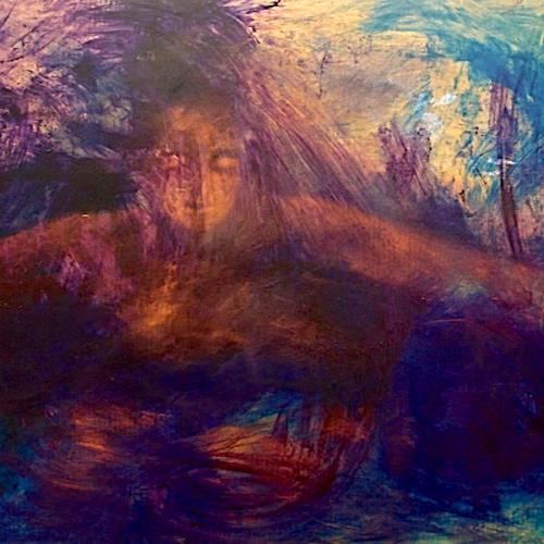 Le nageur, huile sur carton, 150 x 100 cm