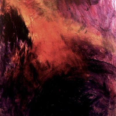 Sous la pluie, huile sur carton, 100 x 150 cm