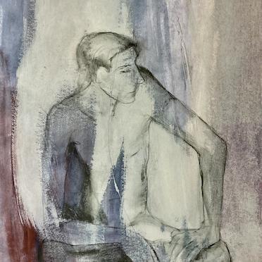 David, tehnique mixte sur papier, 75 x 120 cm