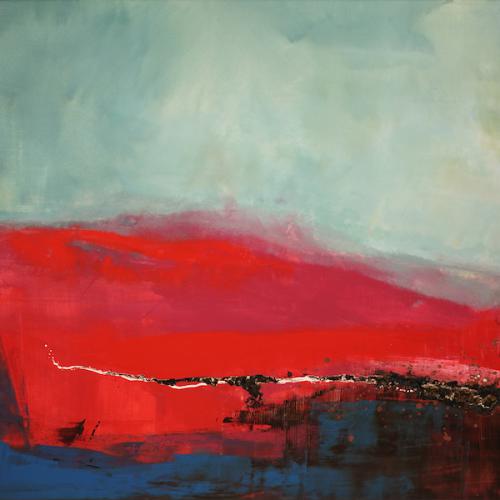 Incendie, peinture industrielle sur toile, 104 x 154 cm