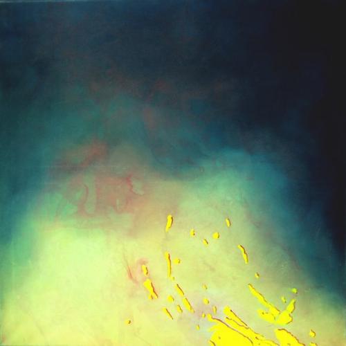 Eclats jaune, huile sur toile, 60 x 60 cm