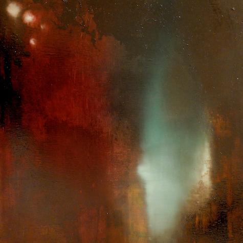 Grotte verte, huile sur toile, 80 x 80 cm